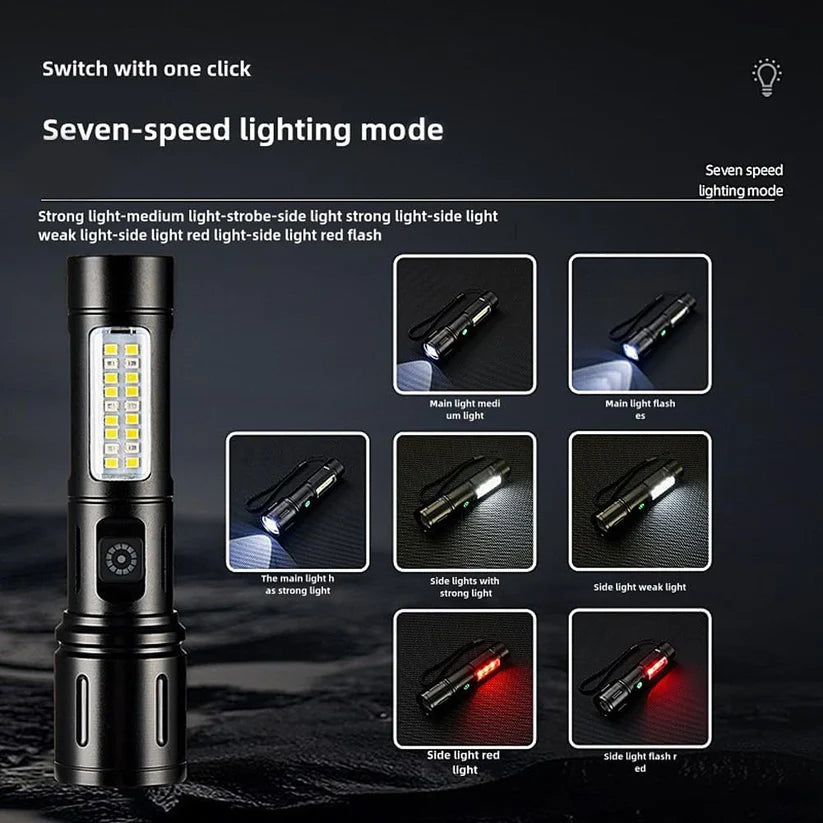 Rechargeable White Laser Super Battery Aluminum LED Flashlight, Body Tactical,Long Battery