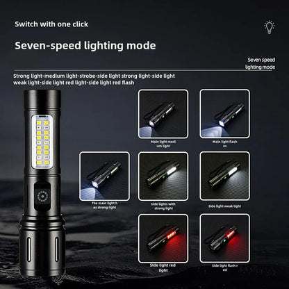 Rechargeable White Laser Super Battery Aluminum LED Flashlight, Body Tactical,Long Battery