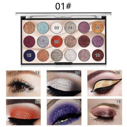 Miss Rose 18 Colors Sequins Glitter Powder High Gloss Pearly Eye shadow