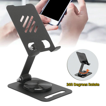 360-Degree Rotate Metal Desk Mobile Phone &amp; Tablet Holder Stand (Random Color)