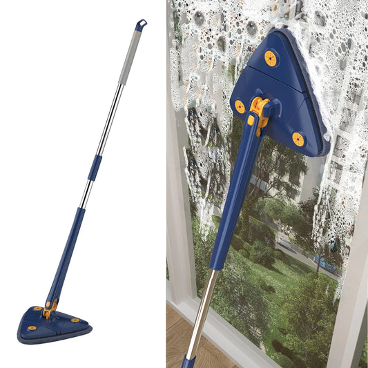 Extended Triangle Mop 360 Twist Squeeze Wringing X-Type Window Glass Toilet Bathroom
