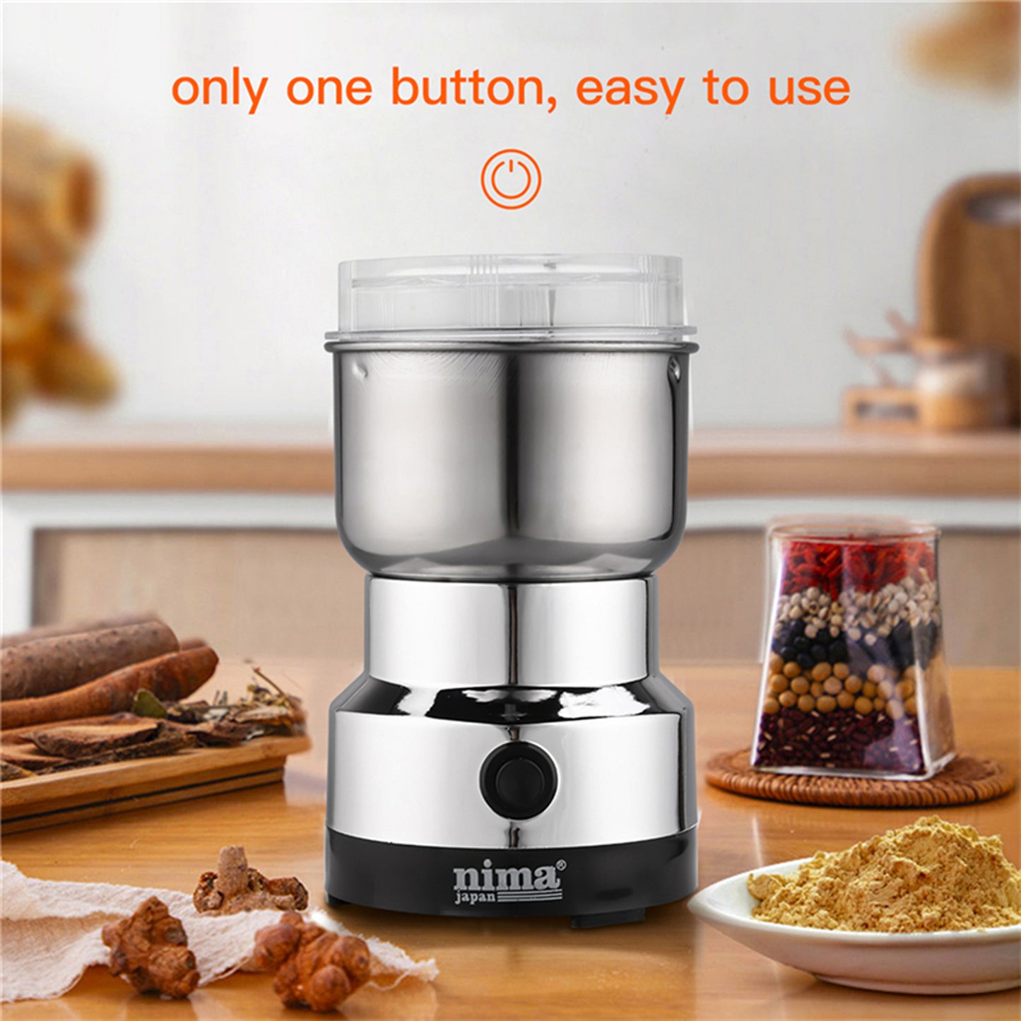 Nima Multi Purpose Electric Coffee Grinder 300WATT Automatic Coffee Spice Bean Grinder