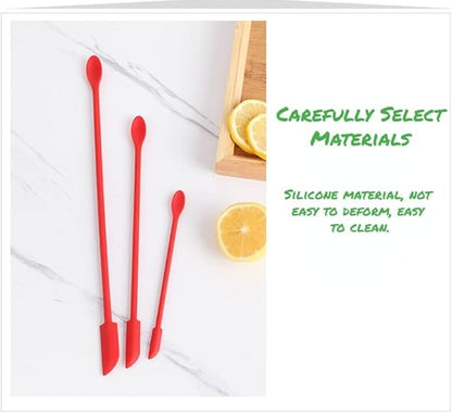 3 pcs Mini Silicone Telescopic Spatula and Scooping Spoon, Mini Makeup Spatula