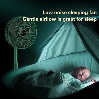 Portable Rechargeable Telescopic Folding Fan | USB Foldable | Table Desk Fan