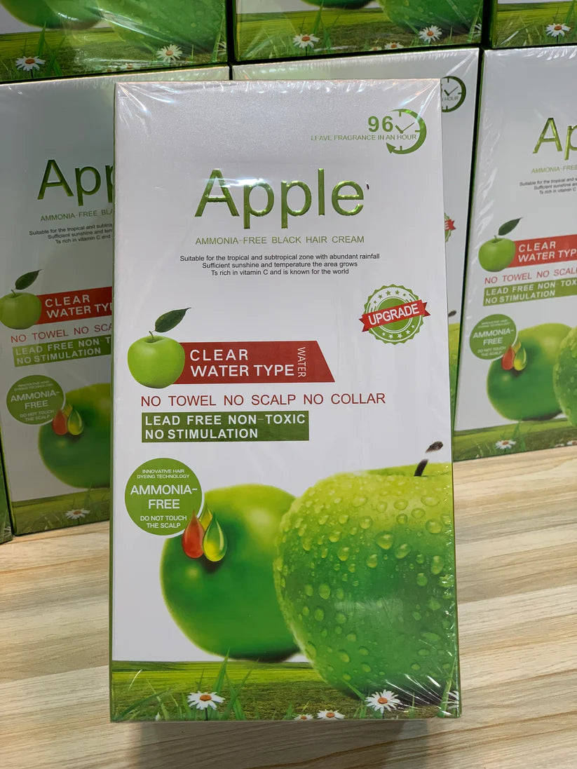 Apple Ammonia-Free 2 in 1 Black Hair Cream, 100% Organic Black Hair