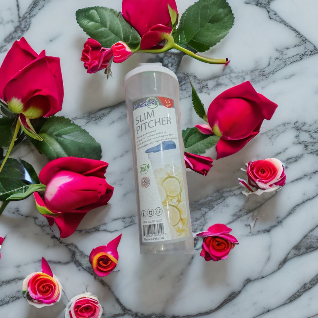 Plasco Slim Pitcher 1.5 Liter | BPA-Free | Food Grade Plastic