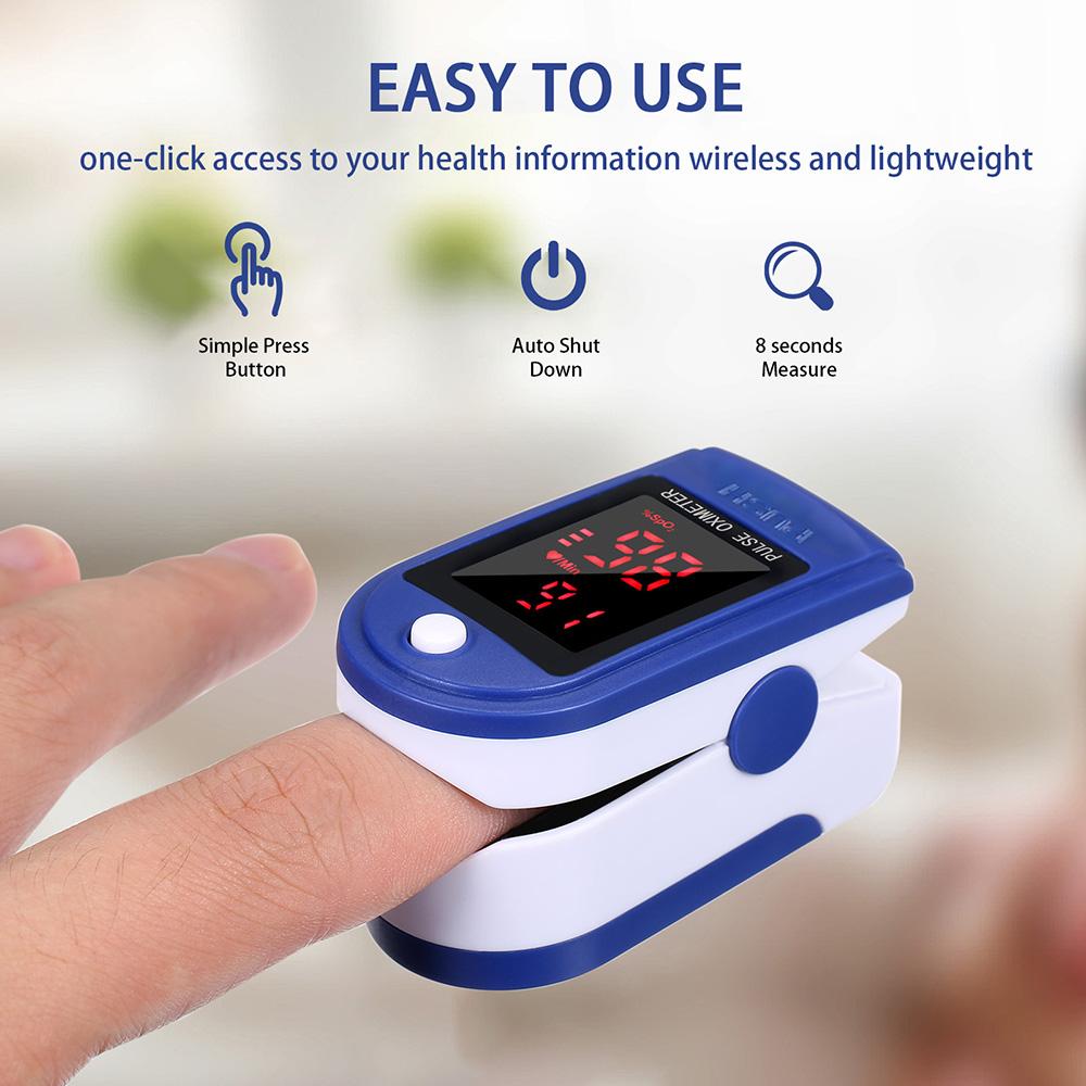 Fingertip Pulse Oximeter Blood Oxygen Saturation Detector Pulse Rate Monitor Portable Oximeter