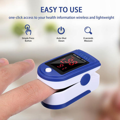 Fingertip Pulse Oximeter Blood Oxygen Saturation Detector Pulse Rate Monitor Portable Oximeter