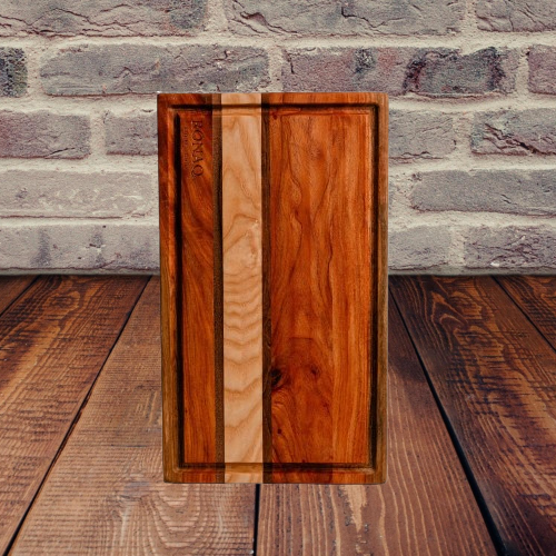 Oak Walnut Neem Stripes Edge-Grain Cutting Board