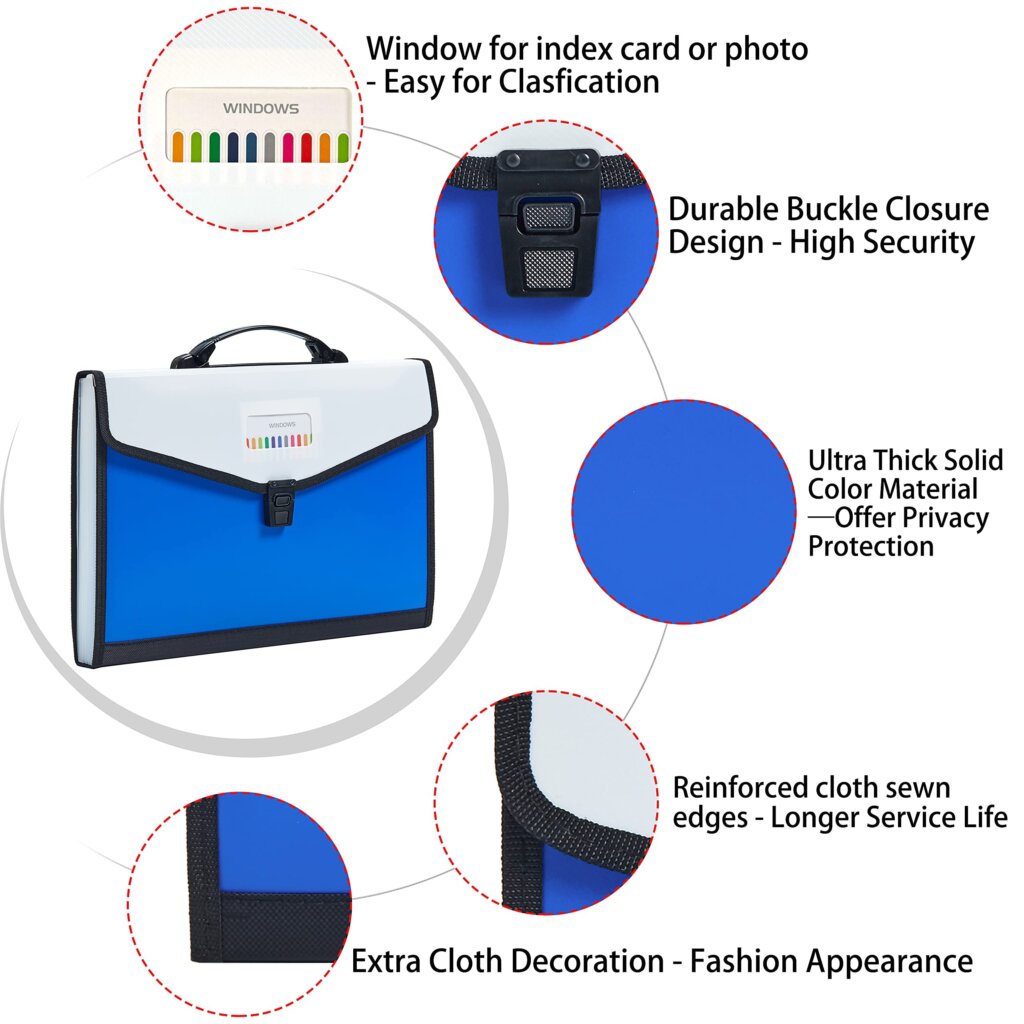 Plastic Expanding Bag File Folder - Plastic Expanding File Folder - Multi-Pocket