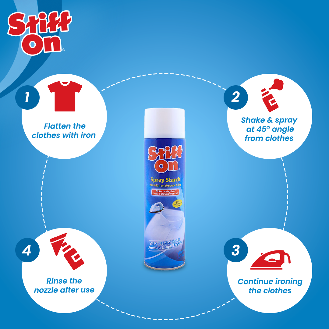 Fabric Starch Spray Stiff On for crisp and fresh clothes -
