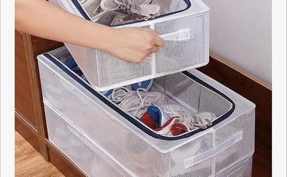 Transparent Storage Shoe Box Steel Structure Free Installation Shoe Cabinet to Prevent
