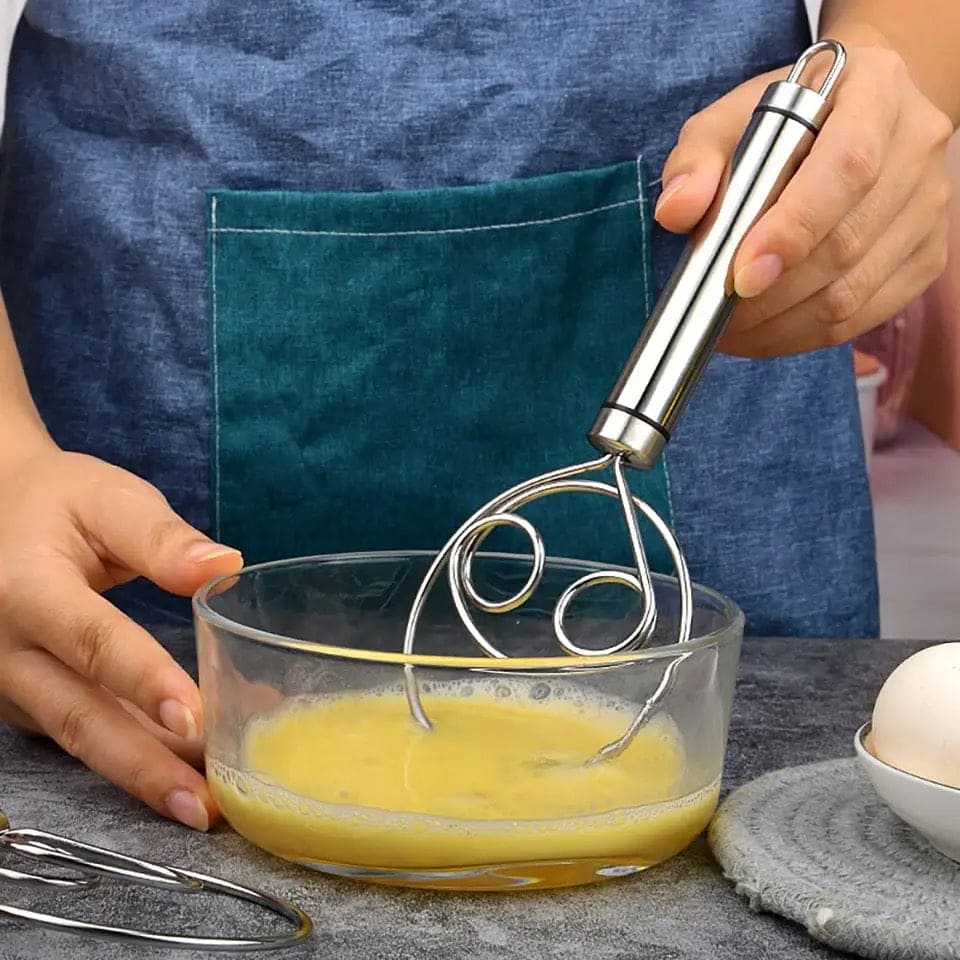 Manual Non Stick Steel Flour Cream Mixer Beater | Dough Whisk