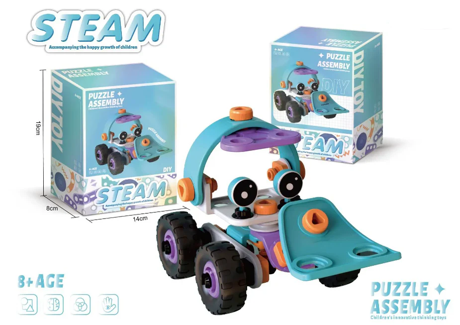 DIY Soft Rubber Building Puzzle Truck Toy Set for Kids Creative