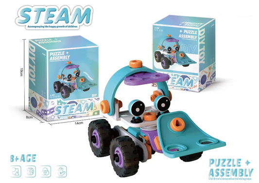 DIY Soft Rubber Building Puzzle Truck Toy Set for Kids Creative