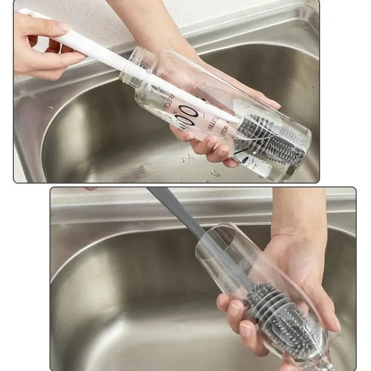 Silicone Feeder Bottle Brush Glass Brush Cup Brushes Long Handle | Silicone
