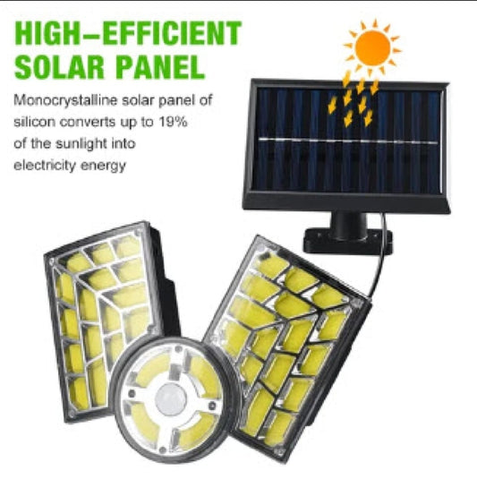 LED Solar Wall Lamp 3-headed Split Outdoor Garden Courtyard Lamp with Solar