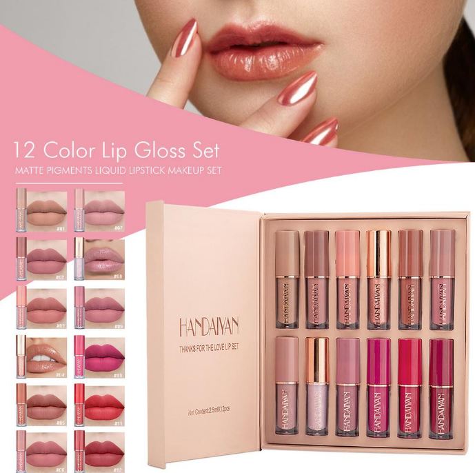 12 Colors HANDAIYAN Matte Liquid Lipstick Set