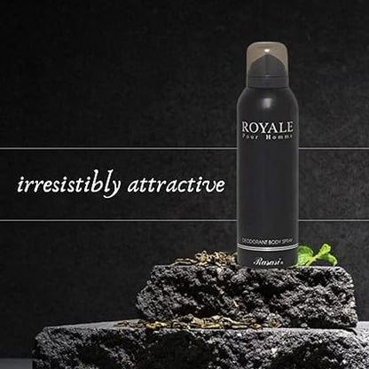 Rasasi Deo Royale Black Colour, 200 ml ( Original )