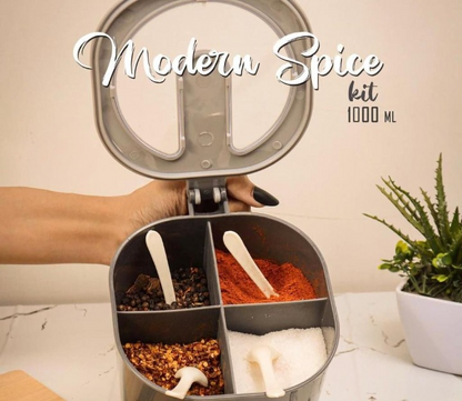 Modern Spice Kit - 1000 ml - 4 Grid Spice Jar (Random