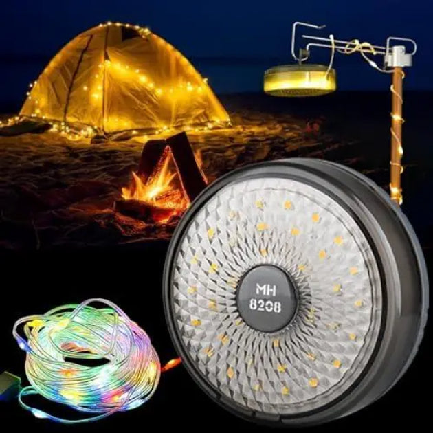 Hanging lantern with garland, camping atmospheric garland, rechargeable LED garland 9 m