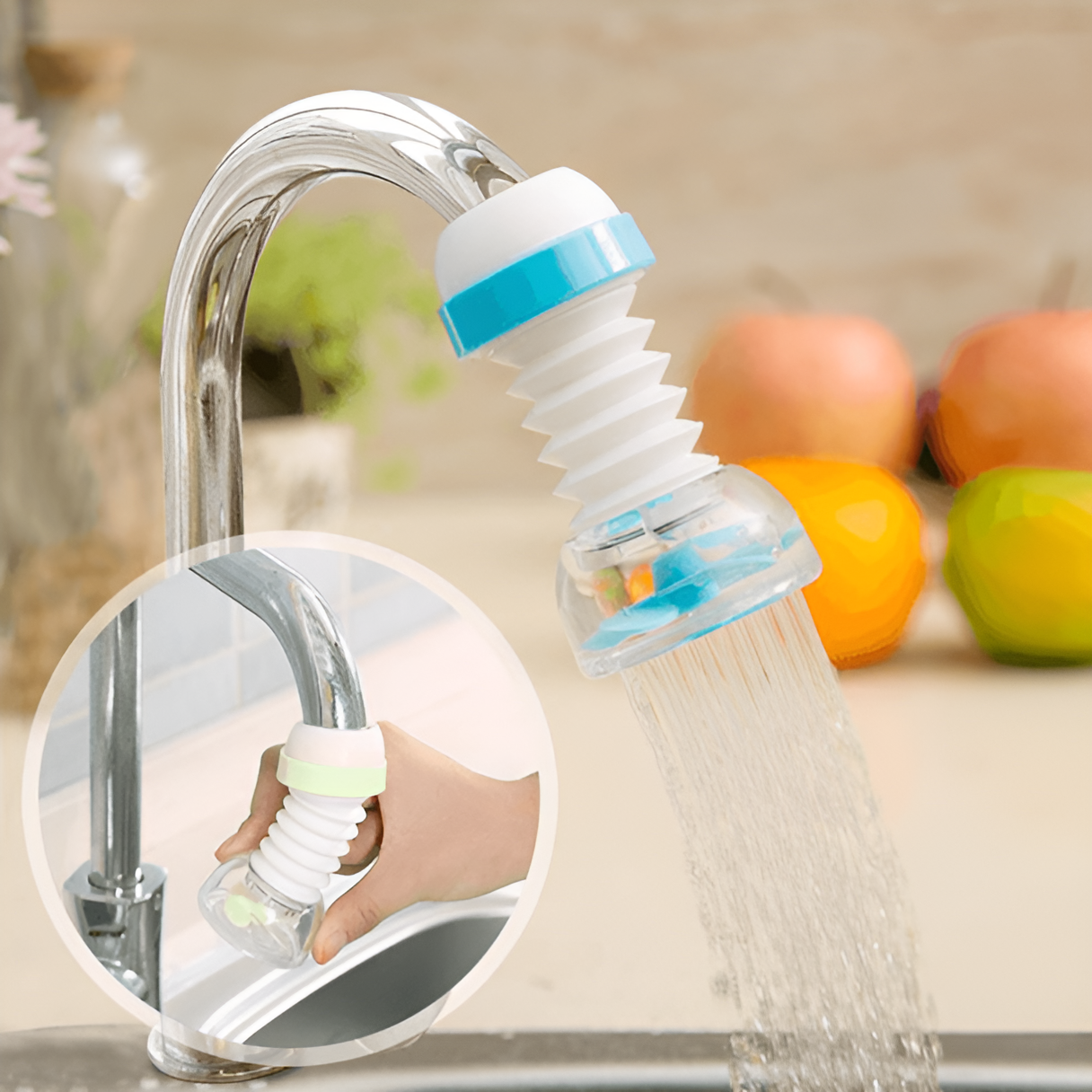 Adjustable Rotating Faucet Anti-splash Water-saving Valve Filter Tap Kitchen Device Head Swivel