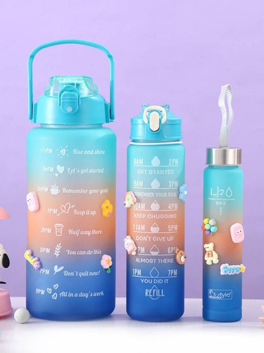 3 Pack Water Bottles With 2l Large Bottle 700mlportable Bottle And 300ml