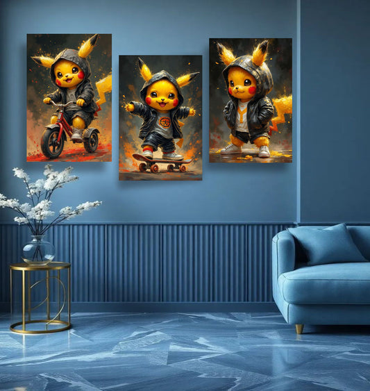 Metal Art Pikachu Wall Frame 8x11 Inch Pokémon Wall Decor