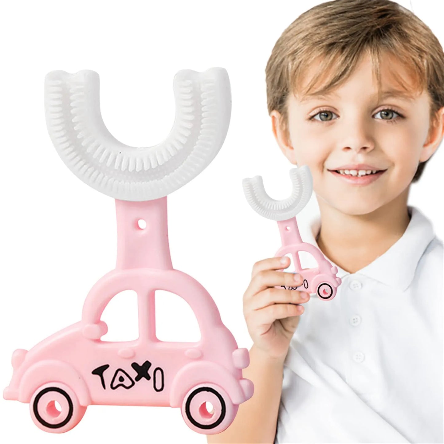 Silicon Toothbrush taxi design Portable Hand-Held Shaped Infant Soft Bristle 360