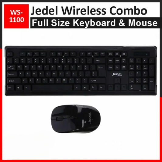 Jedel Wireless Keyboard Mouse Combo WS-1100 | 2.4GHz Wireless Keybaoard and Wireless