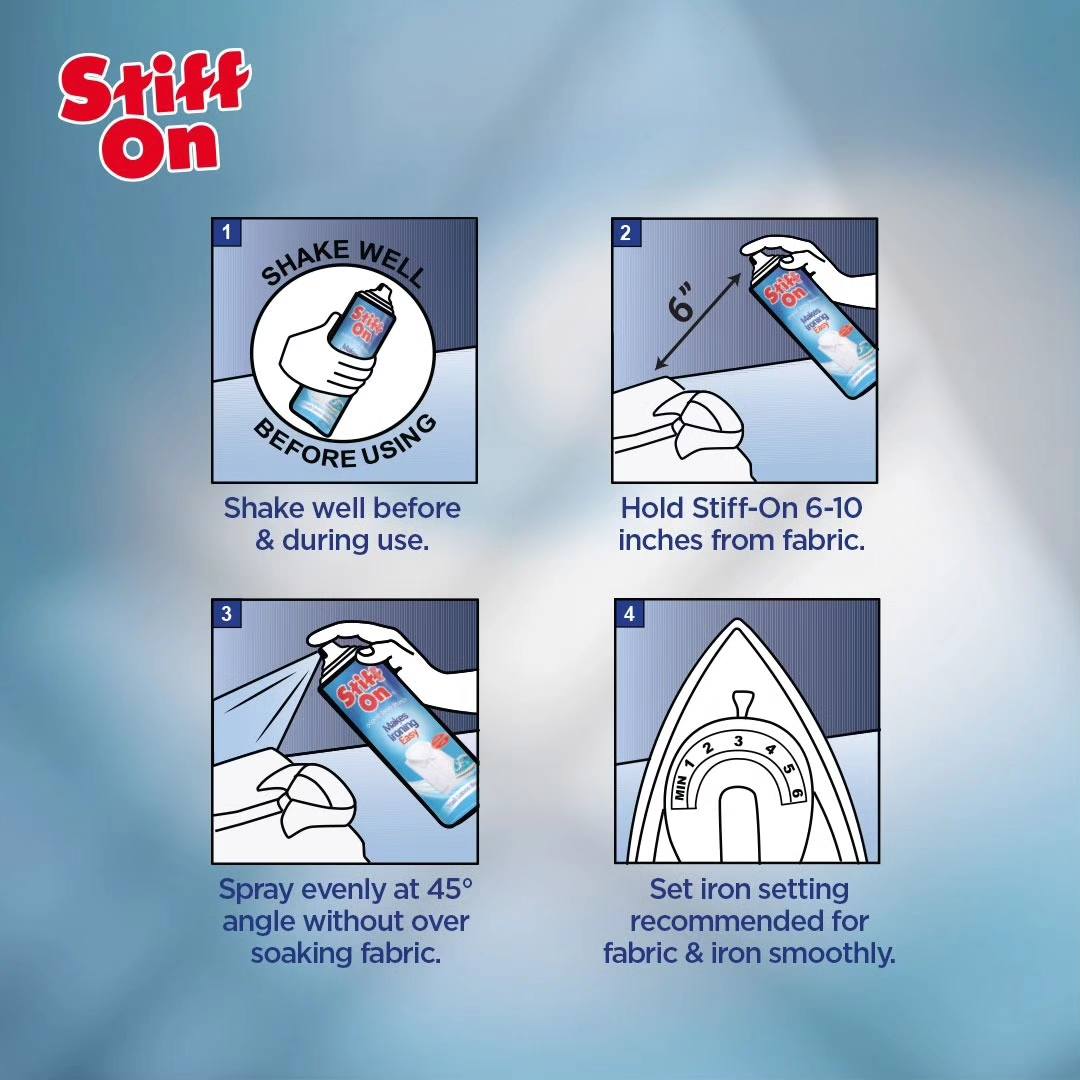 Fabric Starch Spray Stiff On for crisp and fresh clothes -