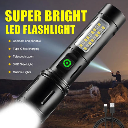 X-Balong BL-603-TG Rechargeable LED Flashlights Portable Rechargeable Powerful LED Flashlight, Aluminum Alloy