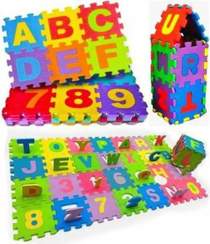 6mm Puzzle 36 PCS Large ABC-123 | Interlocking Play Tile | Alphabets