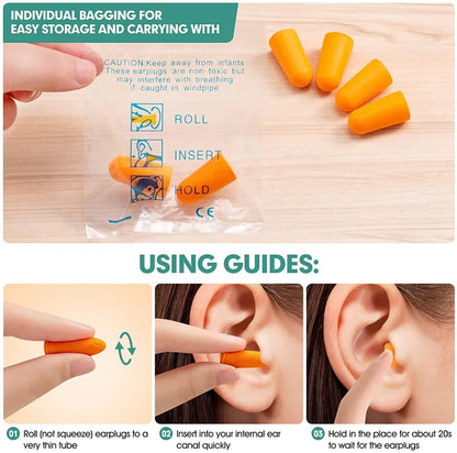 Foam Ear Plug for travel Anti Noise Reduction Removable Corded Soft Earplugs