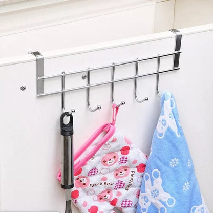 5 Hooks Over The Door Hanger / Metal Closet Organizer Door Hangers