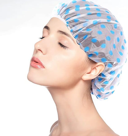 (pack of 6) Shower Caps Waterproof Shower Cap for Women Reusable Shower