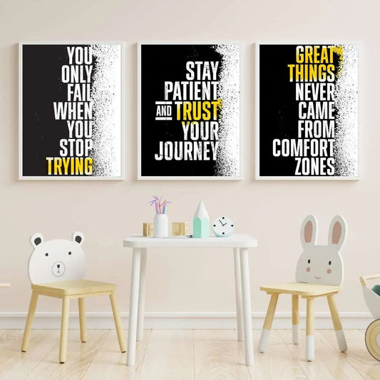 set Of 3 Motivational Quote Frames/ Set of 3 motivational Frame Wall