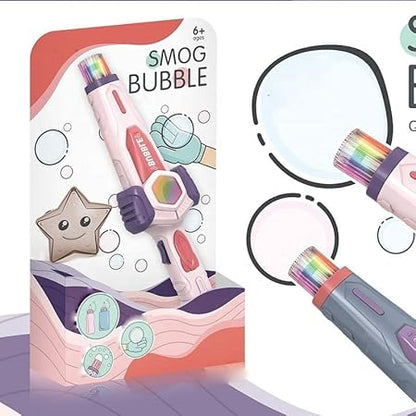 Amusing Toy Elastic Smog Bubble Machine with Bubble Water Bubble Wand Heart