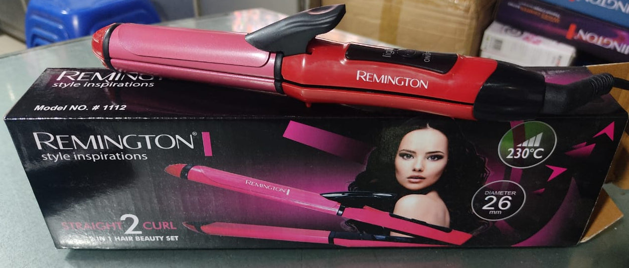 Remington 2 in 1 Hair Straightener + Curler: Versatile Styling Tool for