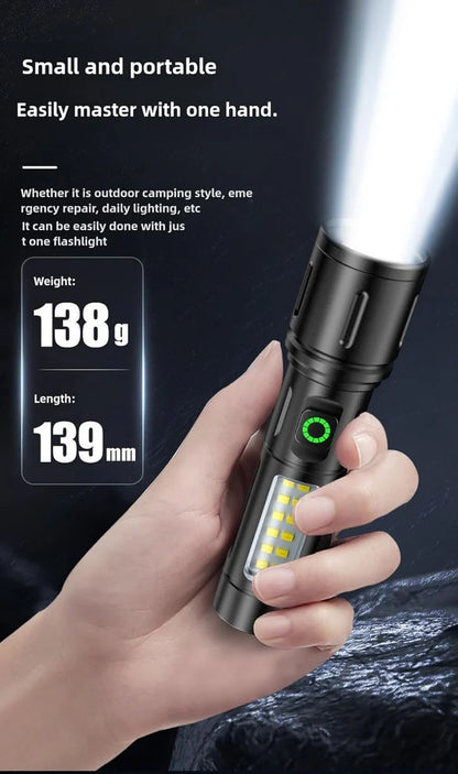 Rechargeable White Laser Super Battery Aluminum LED Flashlight, Body Tactical,Long Battery