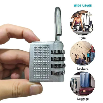 4 Dial Digit Combination Padlock Heavy Duty Weatherproof Code Resettable Changeable Lock
