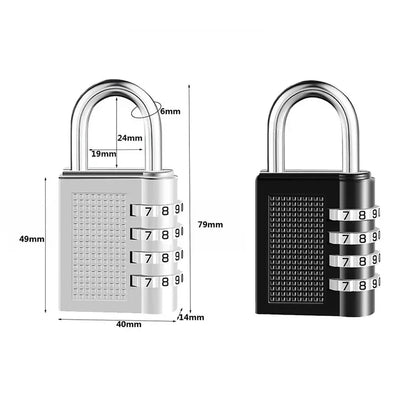 4 Dial Digit Combination Padlock Heavy Duty Weatherproof Code Resettable Changeable Lock