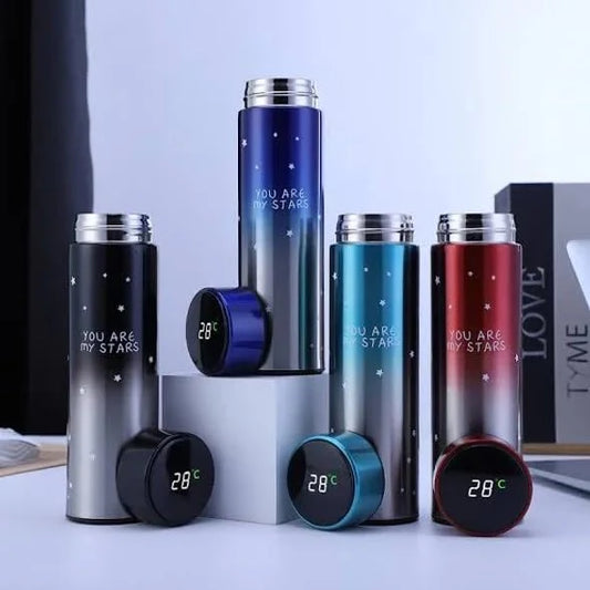 Stars Colorful smart LED Temperature Bottle (500ml) - Random Color