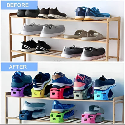Pack of 2 Double Layer Adjustable Shoe Bracket Storage Shoe Rack |