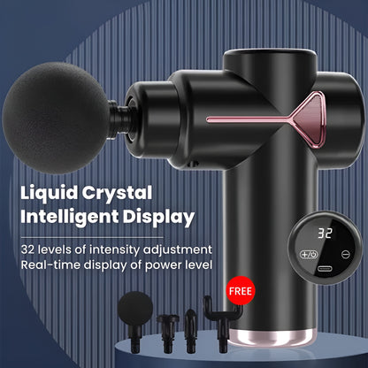 4 in 1 Multi-Function Vibration Massage Gun Professional Ultra Quiet Pain Relief