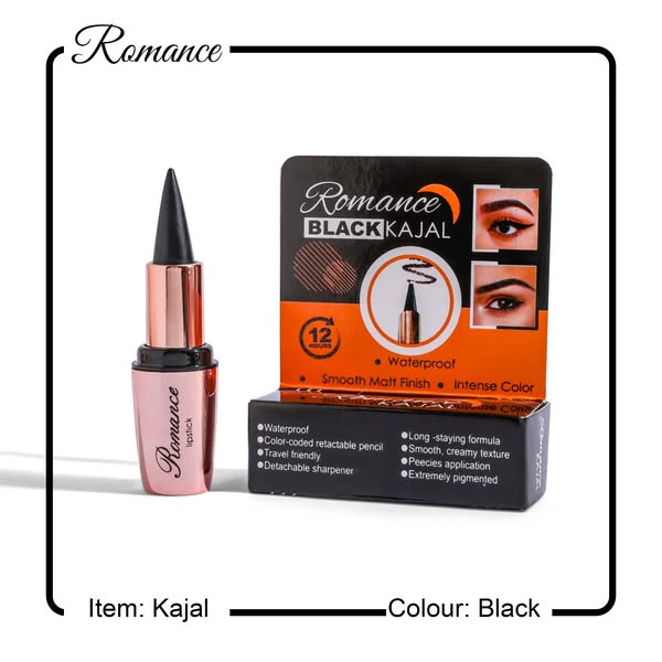 Romance Kajal | Waterproof | Smooth matte finish | Instant Color |