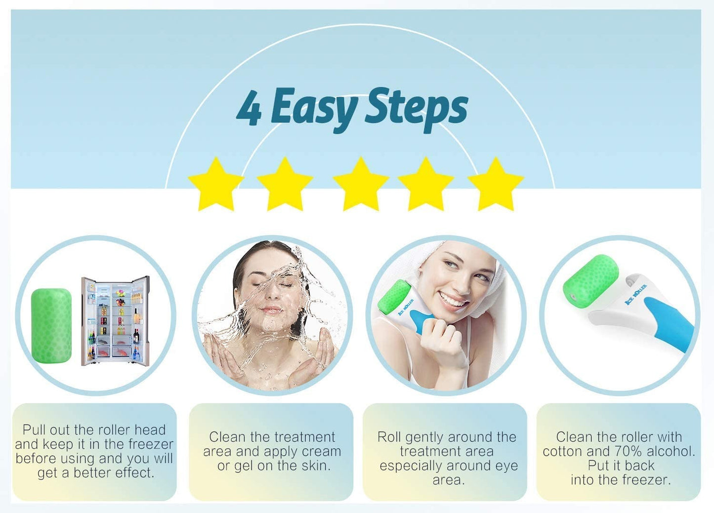 MARZAHAR Ice Roller for Face &amp; Eye Puffiness Relief, Cold Gel Ice