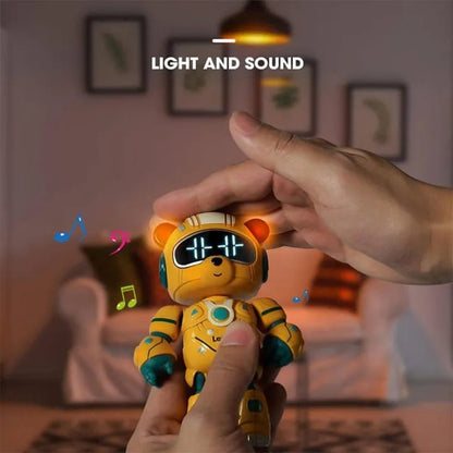 LENDO Robot Toys Multifunction Desktop Clock Cute Litter Bear Shape Smart Robot