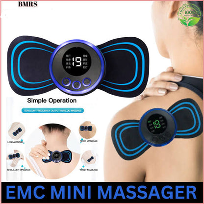 pack Of 2 Ems Butterfly Portable Neck Massager Rechargeable, And Ms