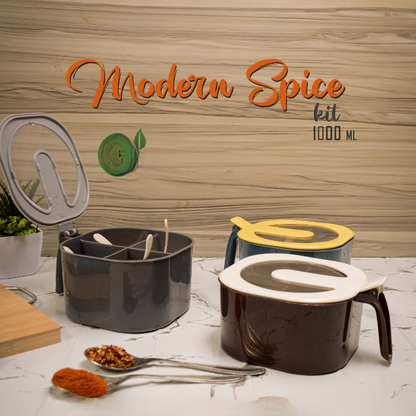 Modern Spice Kit - 1000 ml - 4 Grid Spice Jar (Random